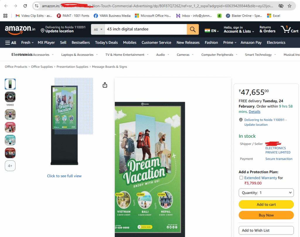 digital standee whole sale price