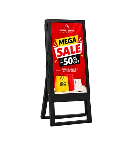 24 Inch Display A Shape Digital Standee Signage YBM Network